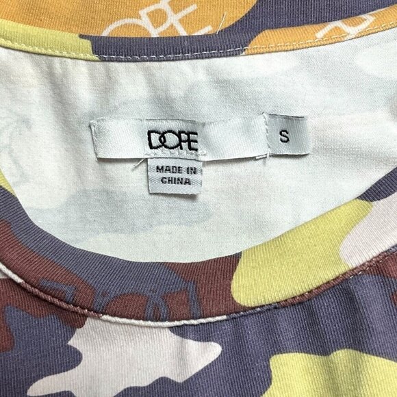 DOPE Camo Flock & Foil Tee Shirt Multicolor Size S Short Sleeve 100% Cotton - Picture 6 of 8